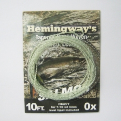 Hemingway's Tapered Hand Woven Furled leader-Salmon and Switch 10ft 0X