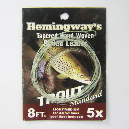 Hemingway's Tapered Hand Woven Furled leader-Trout Standard 8FT 5X