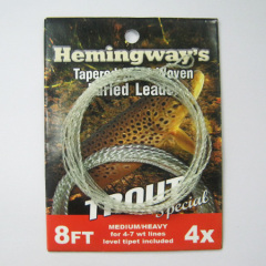 Hemingway's Tapered Hand Woven Furled leader-Trout Special 8ft 4X