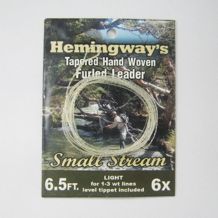 Hemingway's Tapered Hand Woven Furled leader-Small stream 6.5ft 6x
