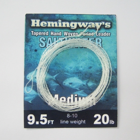 Hemingway's Tapered Hand Woven Furled leader-Saltwater Medium 9.5ft 20LB