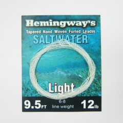Hemingway's Tapered Hand Woven Furled leader-Saltwater-Light 9.5ft 12lb