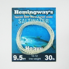 Hemingway's Tapered Hand Woven Furled leader-Saltwater Heavy 9.5ft 30LB