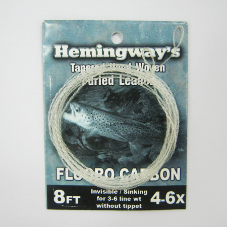 Hemingway's Tapered Hand Woven Furled leader-Fluoro carbon 8ft 4-6x