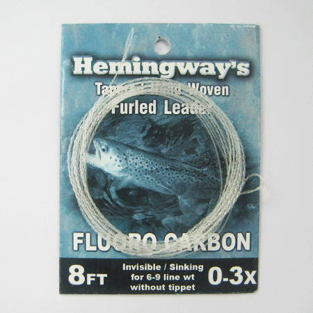 Hemingway's Tapered Hand Woven Furled leader-Fluoro carbon 8ft 0-3X