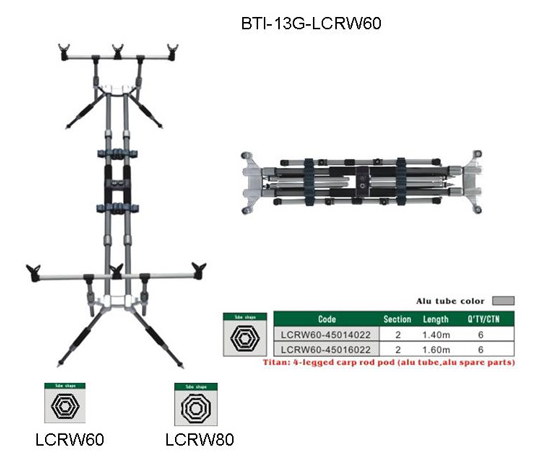 BTI-13G-LCRW60 Carp rod pods
