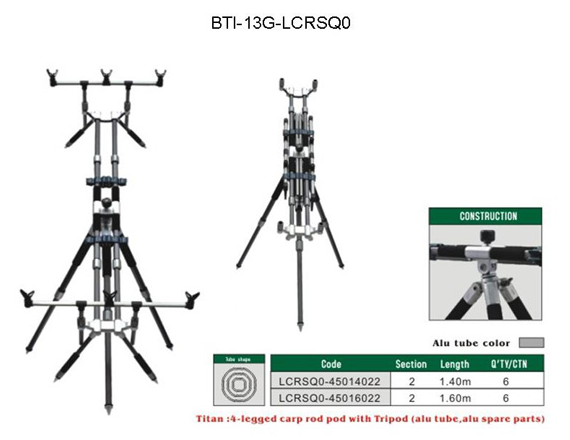 BTI-13G-LCRSQ0 Carp rod pod