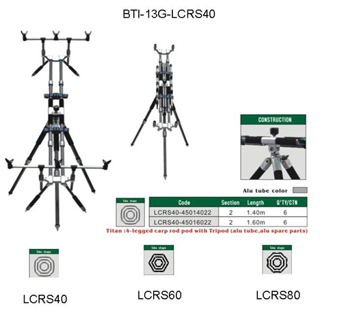 BTI-13G-LCRS40 Carp rod pod