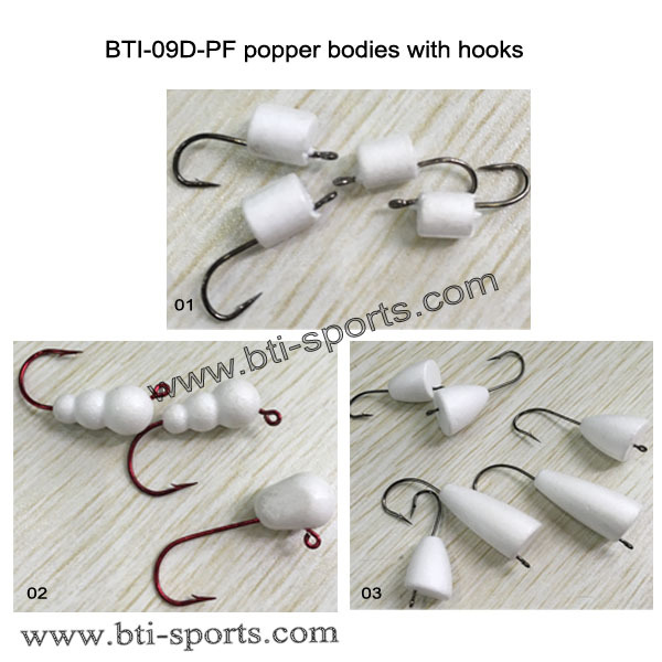 BTI-09D-PF popper bodies with hooks