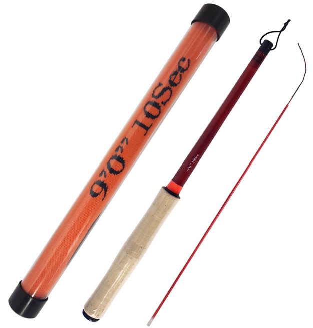S Fiberglass tenkara rod with slim cork handle