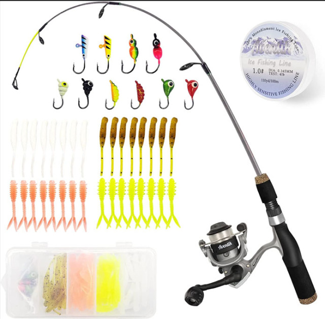 Ice fishing rod and reel combo set 1