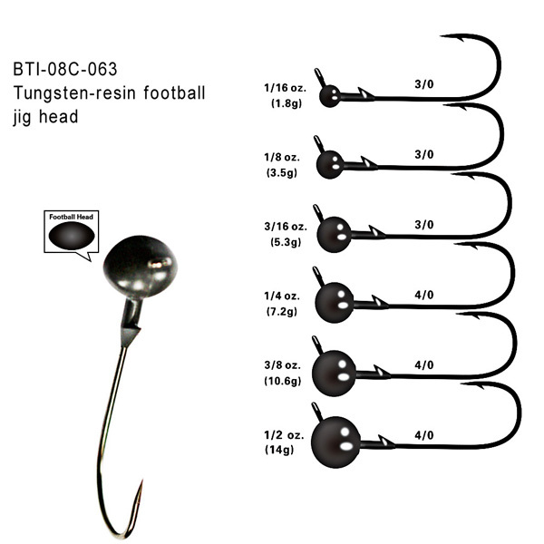 BTI-08C-063: Tungsten-Resin football Jig Head