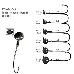 BTI-08C-063: Tungsten-Resin football Jig Head