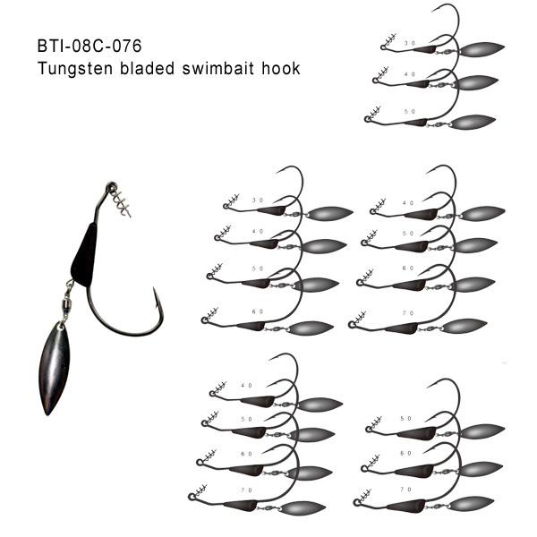 BTI-08C-076: Tungsten bladed swimbait hook