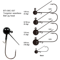BTI-08C-057: Tungsten Weedless Ball Jig Head