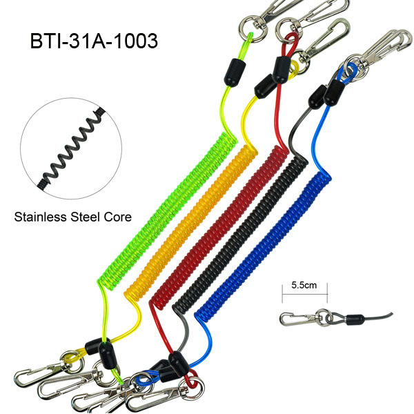 BTI-31A-1003 Colorful Stainless Steel Core Spring Coil Keychain