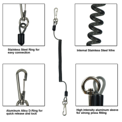 BTI-31A-1003 Colorful Stainless Steel Core Spring Coil Keychain
