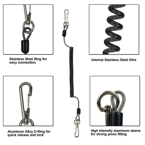 BTI-31A-1003 Colorful Stainless Steel Core Spring Coil Keychain