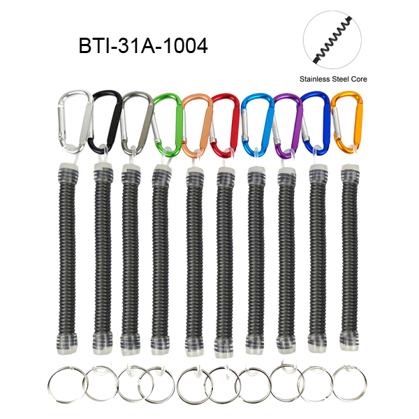 BTI-31A-1004 Colorful Stainless Steel Core Spring Coil Keychain