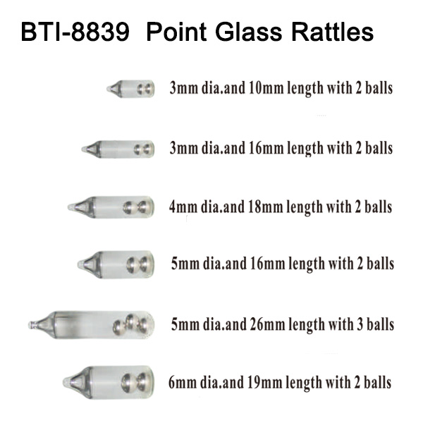Glass Rattles BTI-8839 Point Glass Rattle