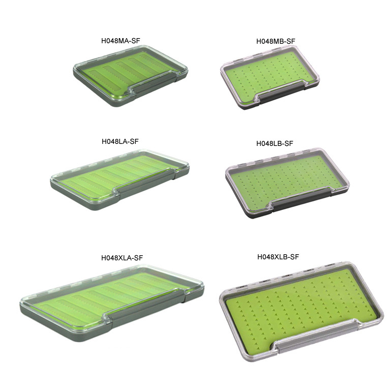 BTI-09A-H048 Large size super slim waterproof fly box EVA foam & silicone insert
