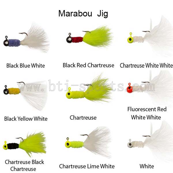100 Jig Marabou Legati A Mano 1/32 Oz. Bianco Per Trota Steelhead E Crappie - Laker