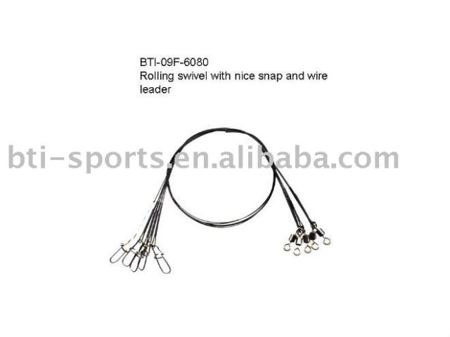 BTI-09F-6080  Rolling swivel with nice snap and wire leader