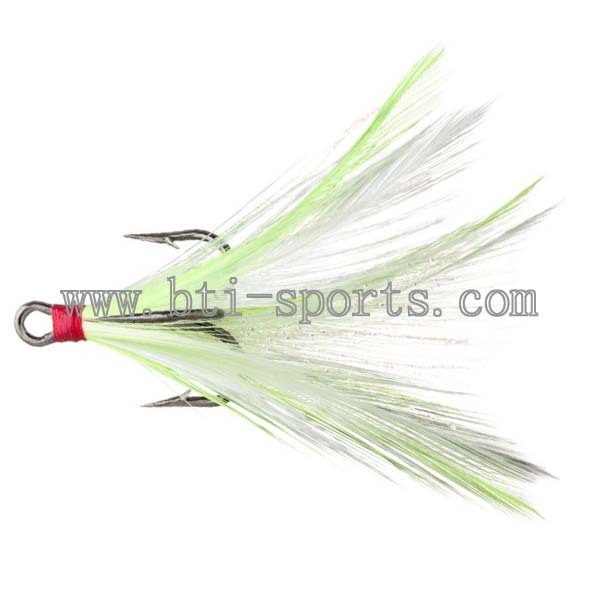 Feather dressed treble hook