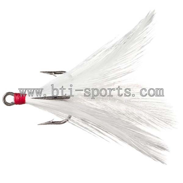 Feather dressed treble hook