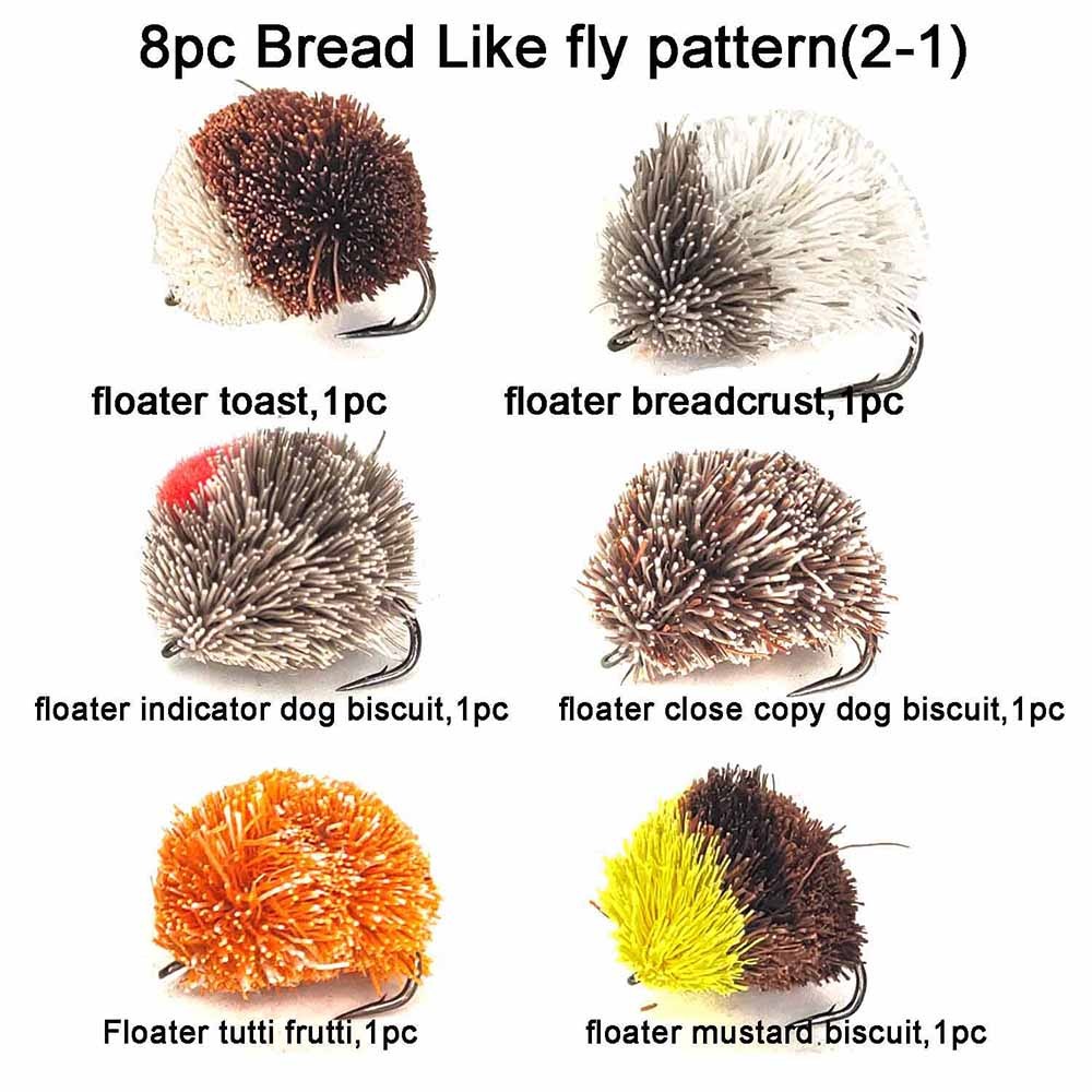 Best Assortment 8pc carp Flies Collection(Bread)