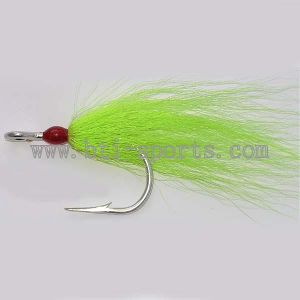 Deer hair dressed hook, Teaser fly, saltwater fly