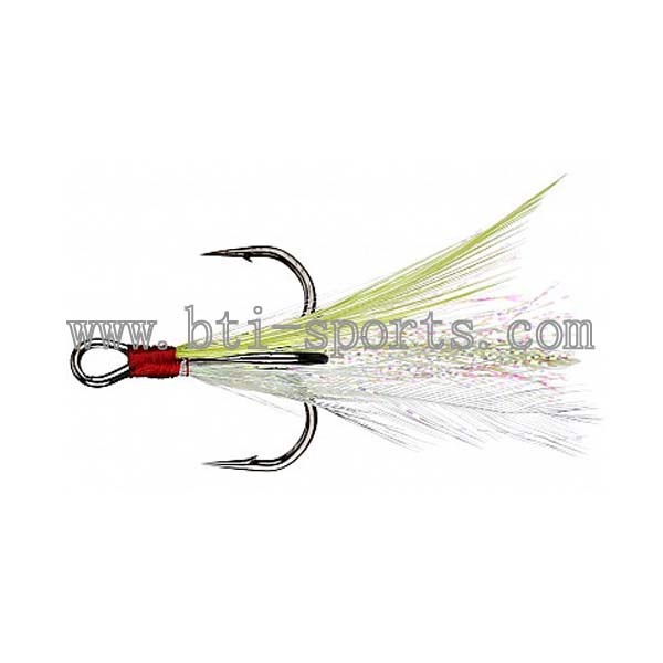 Feather dressed treble hook