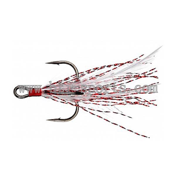 Feather dressed treble hook