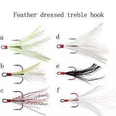 Feather dressed treble hook