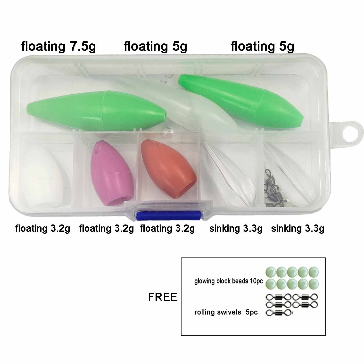 107pc Fishing Floating Water Booster for spinner flies