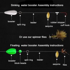 107pc Fishing Floating Water Booster for spinner flies