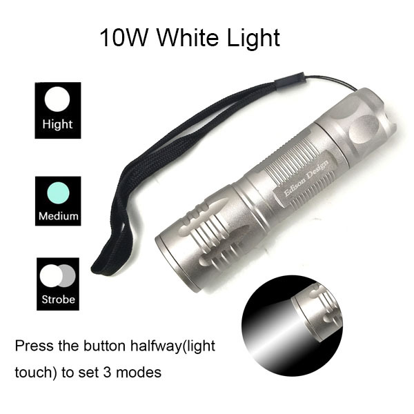 BTI-33A-3005 10W Super Bright Zoomble UV Light & 10W White Light