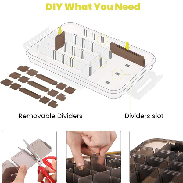 Tackle Box Tackle Trays Tea-Colored Transparent Fishing Tackle Storage