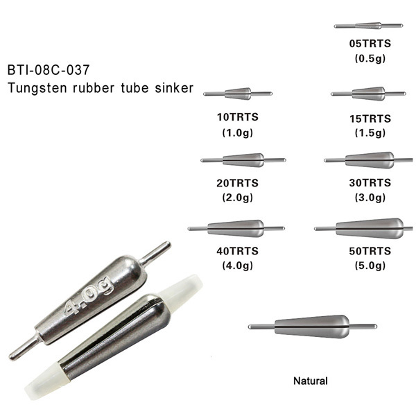 BTI-08C-037: Tungsten Rubber Tube Sinker