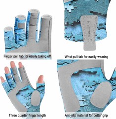 BTI-11B-2169 UPF 50+ Fingerless Fishing Gloves