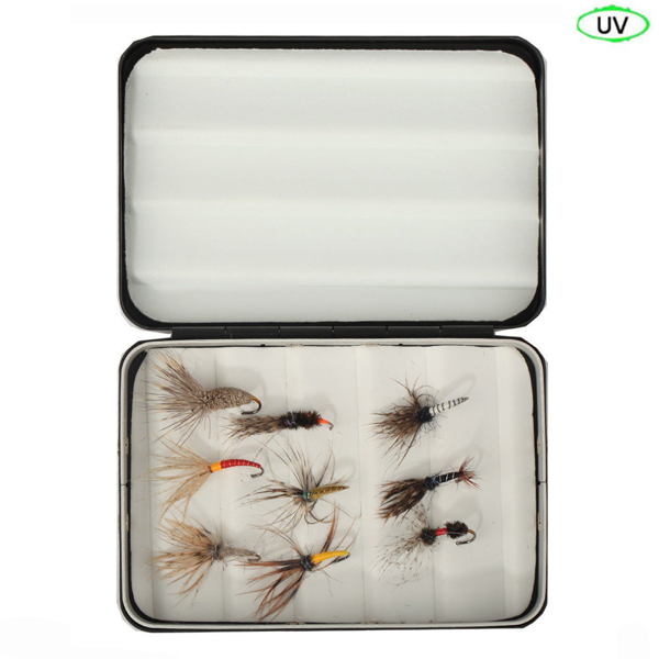 Riverruns Tenkara Flies Kebari 9 Selected Realistic Flies UV Trout With Fly Box