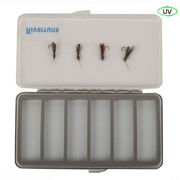 Riverruns Realistic Flies Caddis Dry Flies Trout Flies UV 4 Colors With Fly Box