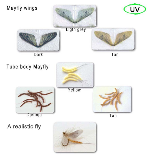 Riverruns Realistic Flies Mayfly Dry Flies UV Flies Part Combo With A Fly Box