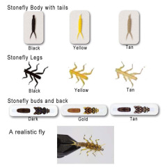 Riverruns Realistic Flies Stonefly Nymph Flies Trout Part Combo With A Fly Box