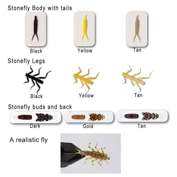 Riverruns Realistic Flies Stonefly Nymph Flies Trout Part Combo With A Fly Box