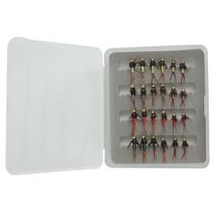 24pc Copper John nymph head flies with a mini fly box