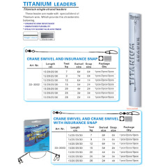 BTI-33-3002/3003 Titanium single strand leaders