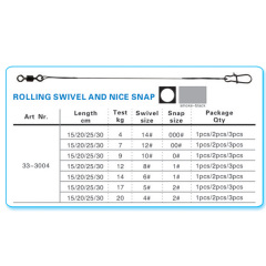 BTI-33-3004/3005/3006/3007 Titanium single strand leaders