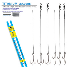 BTI-33-3014/3015/3016/3017/3018/3019 Titanium single strand leaders snelled hooks