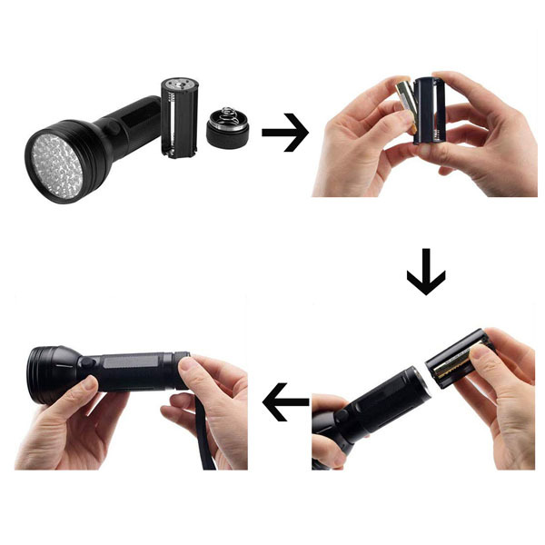BTI-33A-3002 395nm Wavelength 51 Head LEDs UV Black Light Flashlight